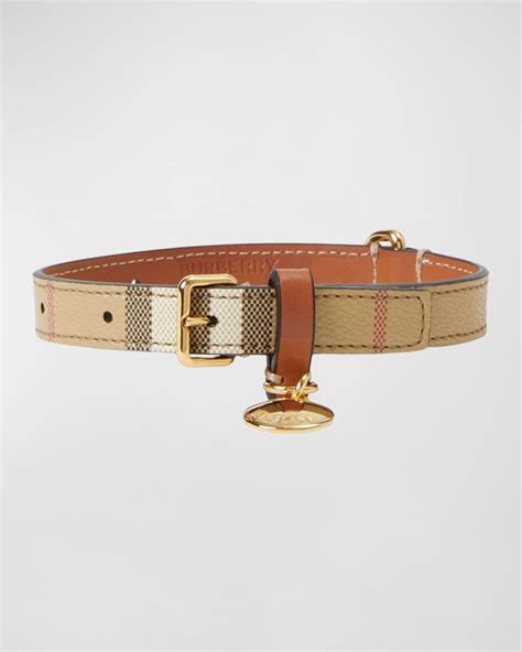 burberry leather studded collar|burberry check leather dog collar.